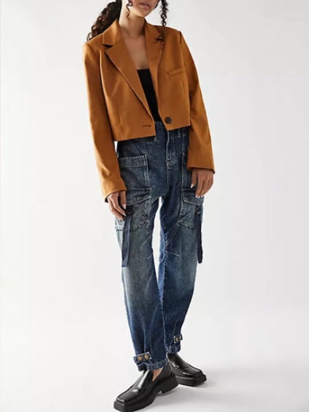 WE THE FREE Free People Hazel Pull On Drop Waist Jeans Dark Wash Sz XS Utility